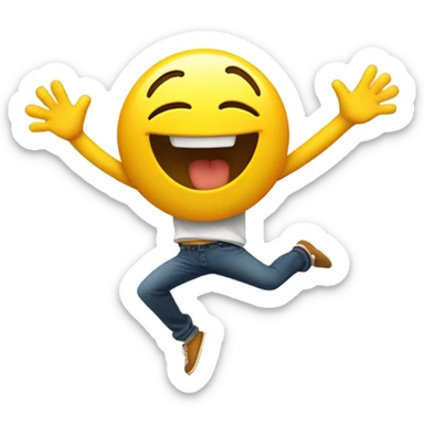 smiley face doing a happy dance sticker