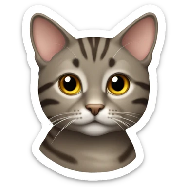 Brownish grey tabby cat  sticker