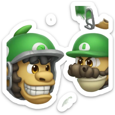 Dark Bowser et luigi  sticker