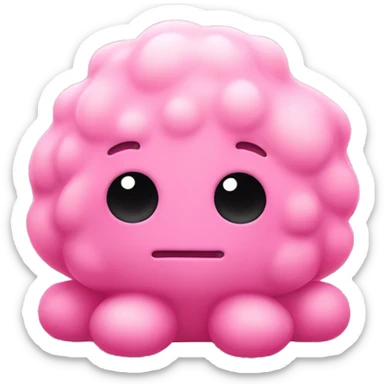 cute frowning jellycat, pink sticker