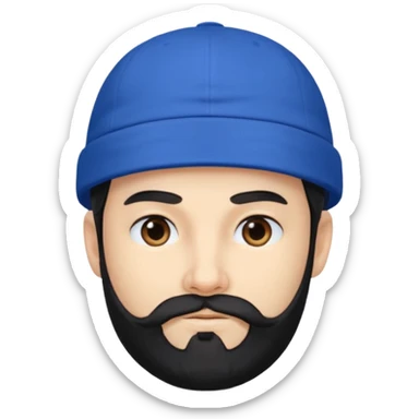 mago merlin con barba negra y gorra azul sticker