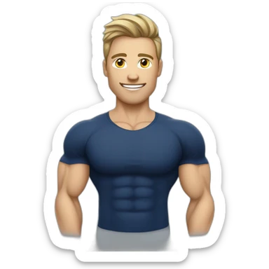 Fitnesstrainer von der Firma „DKKA“ mit dunkelblauem shirt sticker