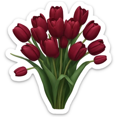 Dark red tulip bouquet  sticker