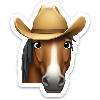 Horse with cowboy hat sticker