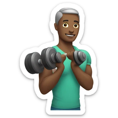 Person Lifting a Dumbbell sticker