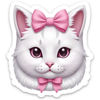 A cute cat with a pink bow on her head sticker