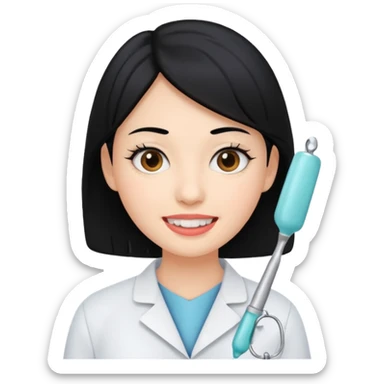 estudiante mujer de odontología con el cabello negro  sticker