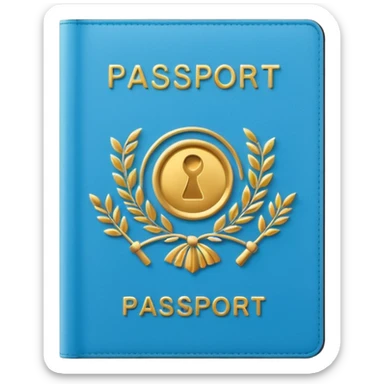 light blue passport sticker