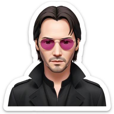 Keanu Reeves Neo Matrix pink sticker