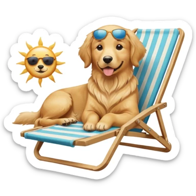 add a dog laied on the beach chair sticker