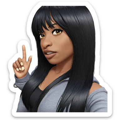 girl with black hair outdoors sticker