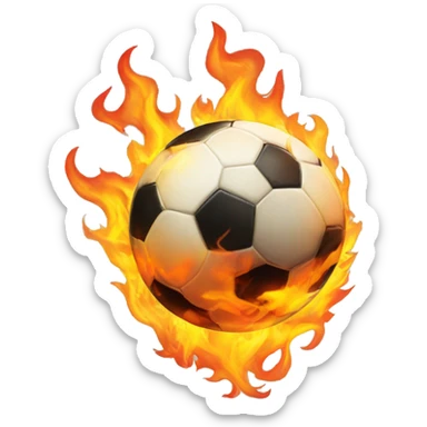 soccer ball in fire sticker