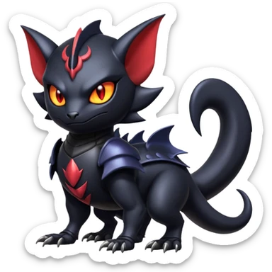 Shiny Epic Evil Badass Dark Noibat-Salandit-Litten-Hybrid sticker