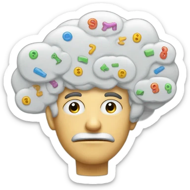 guy thinking complex math in a thinking bubble sticker