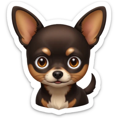 Chihuahua noir marron et feu sticker