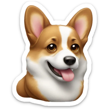 Corgi with a rectangle half chocolate which has pistachios inside sticker