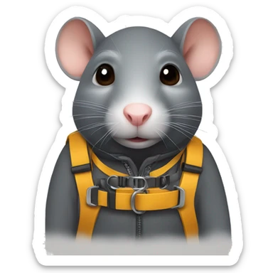 Rat wearing a harness sticker