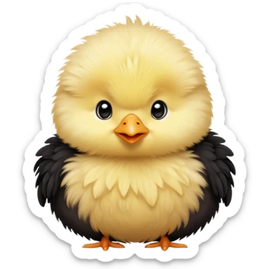 a black baby chick, cute black baby chicken sticker