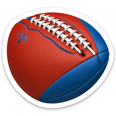 american football ball blue (#00A3E0) and red (#F9423A) sticker
