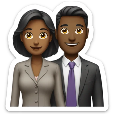 a business trip couple sticker