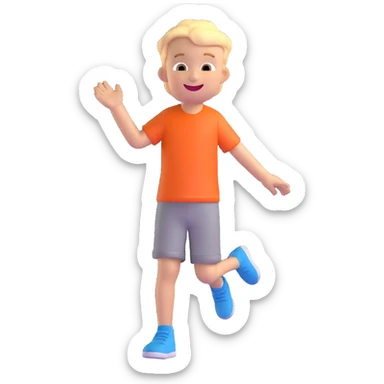 joyful young boy sticker