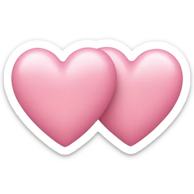 light pink 2 double hearts sticker