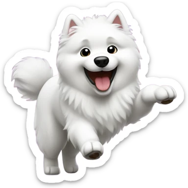 a samoyed dog dancing sticker