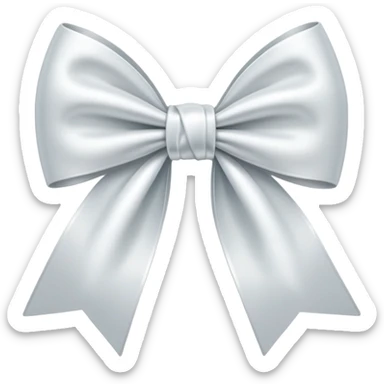 white satin bow sticker