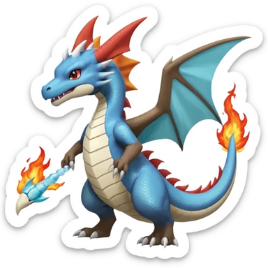 Silvally-Charizard-Marowak-Salamence-Croconaw-Latios-Fakémon-hybrid-creature (full body)  sticker