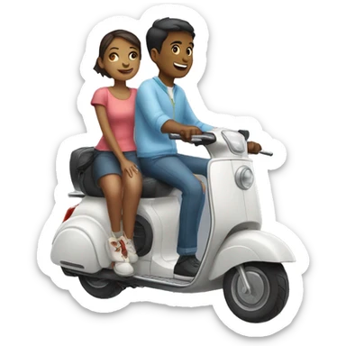 scooter with a boy and a girl sticker