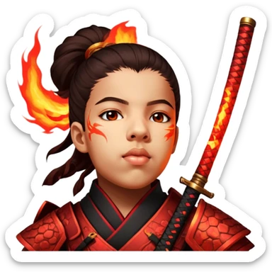 Fire-Wielding Samurai sticker