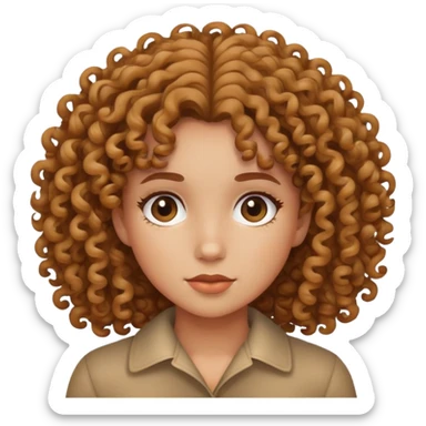 ragazza con capelli ricci piatti sticker