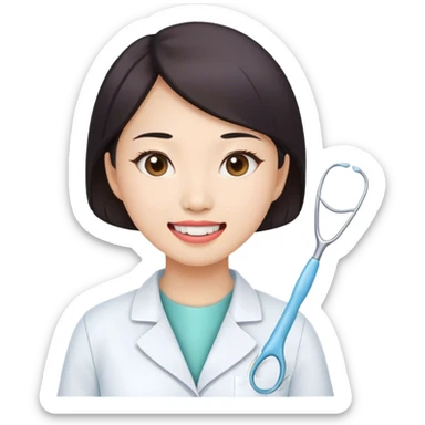 asian female dentist sticker