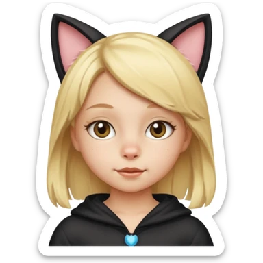 blonde girl kid in cat costume sticker