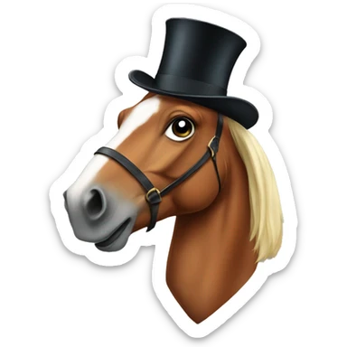 Horse with top hat  sticker