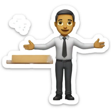 Teacher with a board attached to its hands  sticker