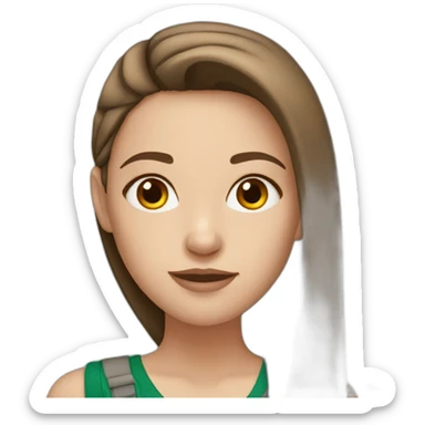 South African white girl with straight brown hair sticker