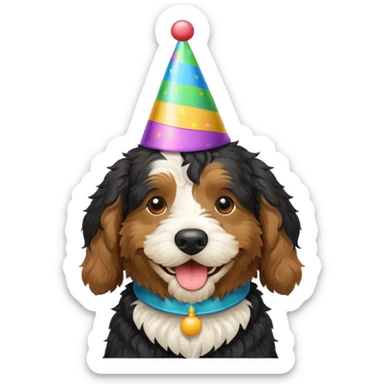 Bernedoodle celebrating sticker