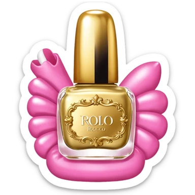 gold rococo pink inflatable puffy nail polish sticker