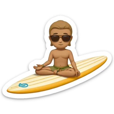 Meditating Buddha wearing sunglasses Jesus wearing sunglasses mohammed wearing sunglasses all on a surfboard sticker
