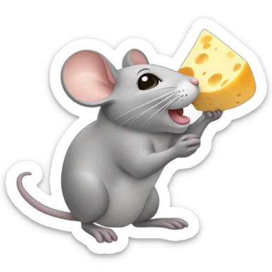 Mouse eat cheese sticker