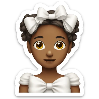 Girl with huge white bows sticker