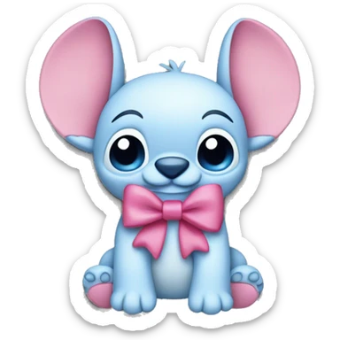 Stitch with pink bow sticker