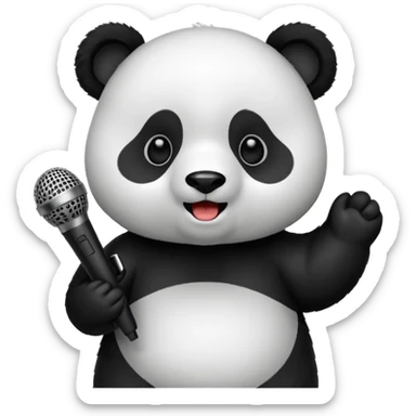 Panda singing with mic  sticker