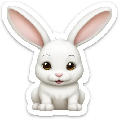 neutral Rabbit white baby rabbit sticker