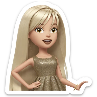 blonde girl in elegant dress sticker