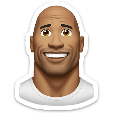 dwayne johnson with a mobile phone sticker