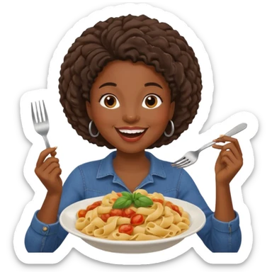 the black woman who eats pasta sticker