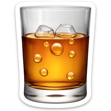 whiskey glass with Jim Beam whiskey sticker