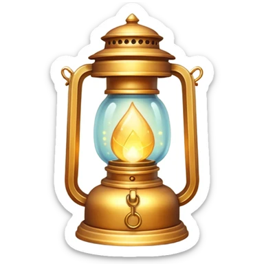 magic lantern object icon, glowing enchanted lantern, warm golden light inside, subtle magical particles floating, fantasy style, 3D cartoon, mobile game icon style, centered, clean background, no text, no watermark
 sticker